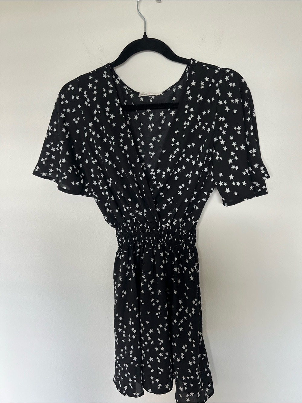 Heart Hips Black Star-Print Mini Dress